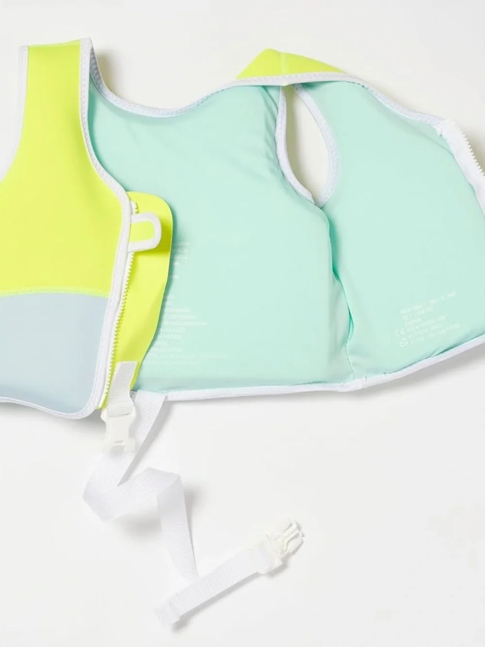 Kids Swim Safety Vest - Neon Yellow & Light Blue (2-3T)
